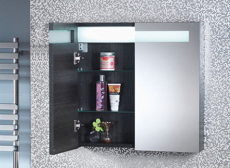 Gemini 600mm 2-Door Mirrored Cabinet with Integrated Lights